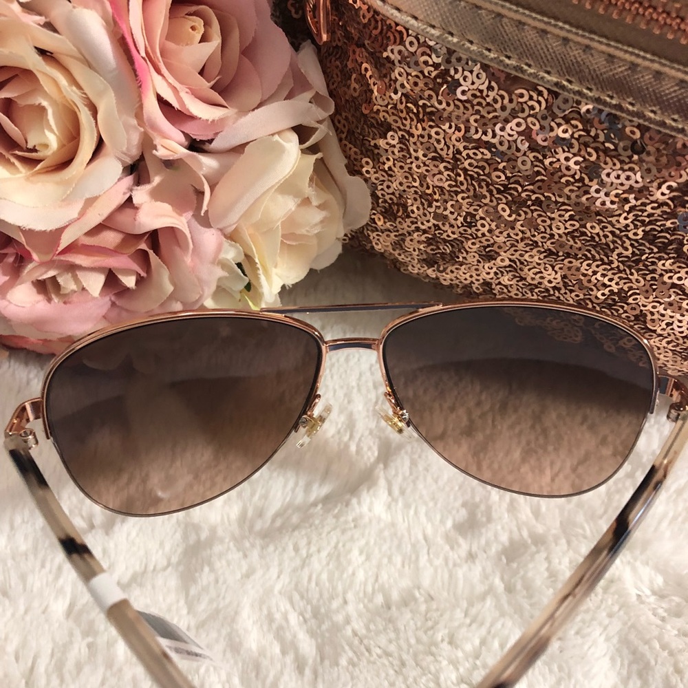 đˇKate Spade Rose Gold Aviator Sunglasses - Picture 4 of 6